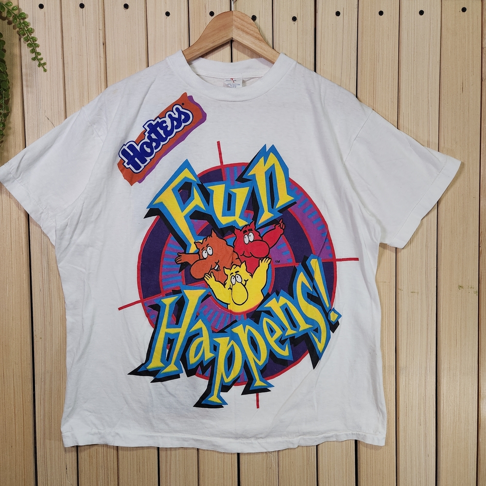 Rare Vintage Hostess White T-Shirt Single Stitch Size L